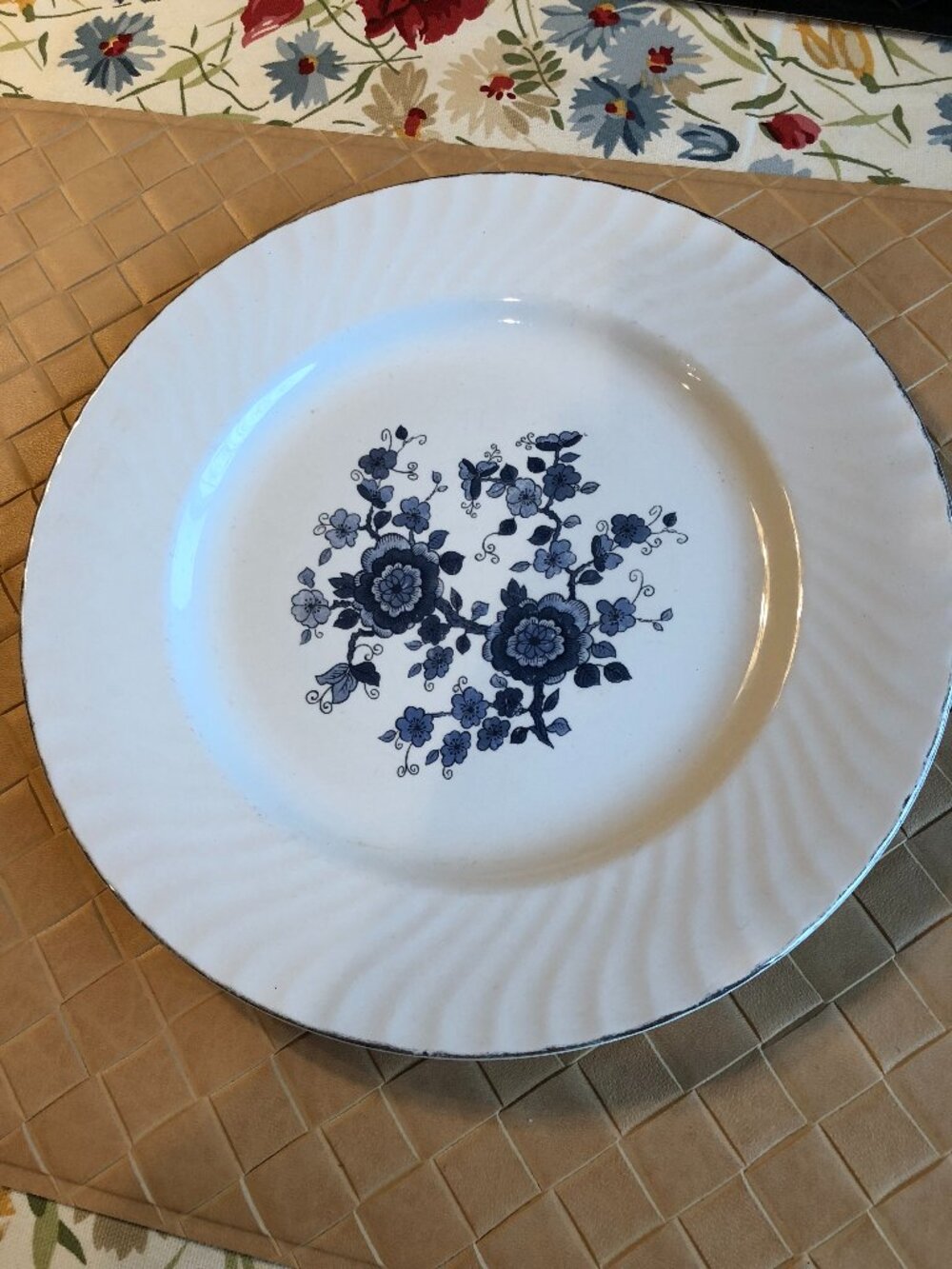 Royal Blue Ironstone Enoch Wedgewood Dinner Plate 10"